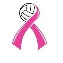 Volleyball with pink ribbon