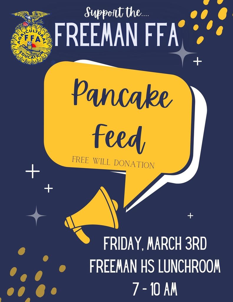 Freeman FFA Pancake Feed Flyer 3-3-23