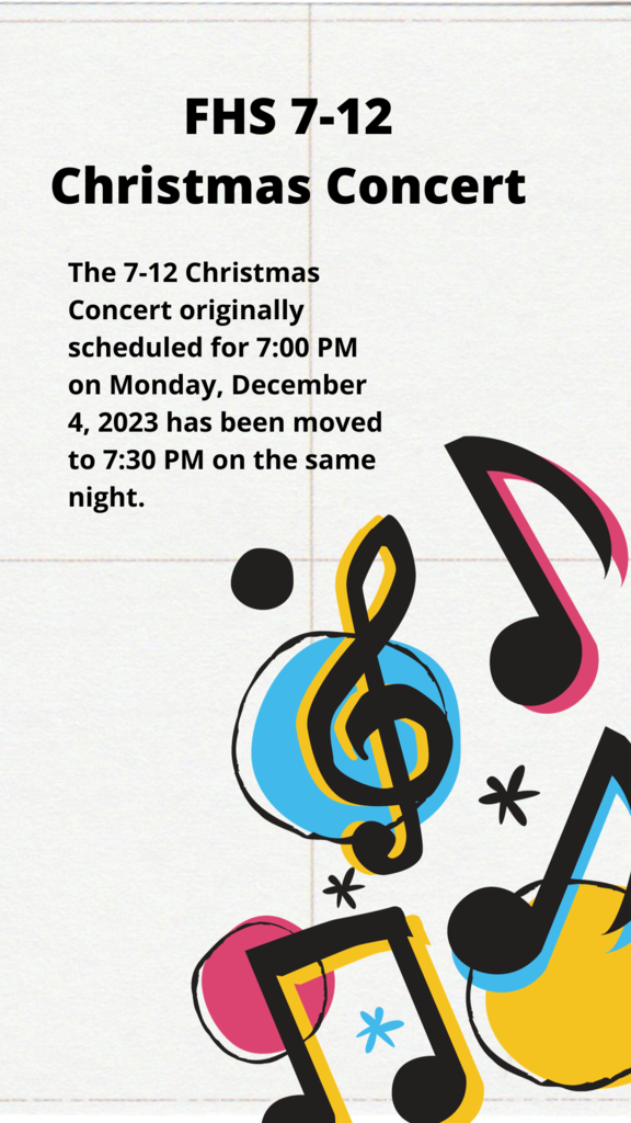 7-12 Christmas Concert time change image